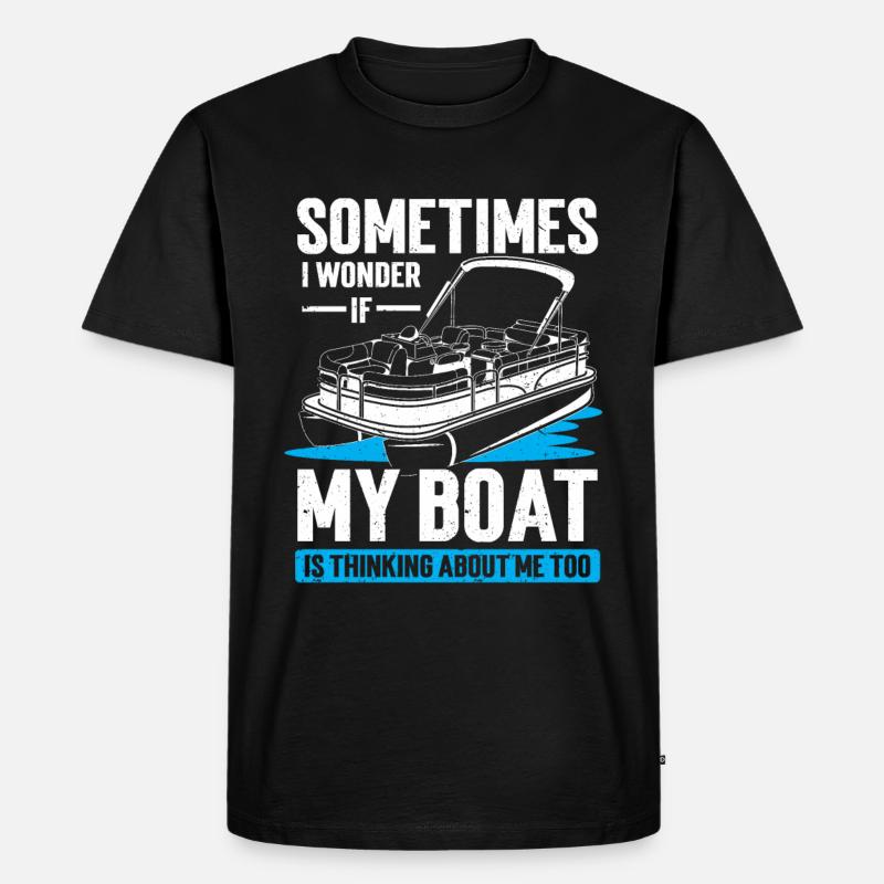 Boot Pontoon Boot Kapitän - Männer Premium Bio T-Shirt - Schwarz