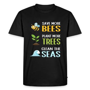 Earth Day Climate Change Environmentalists - Men's Premium Organic T-Shirt - black - Front - Nico (187cm)