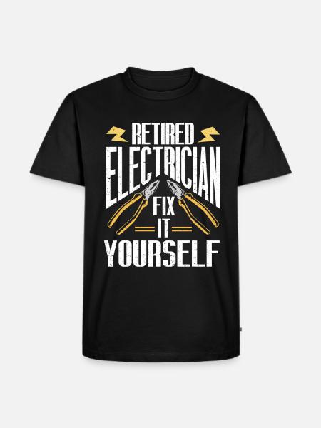 Retired Electrician Gift Electrician - Men's Premium Organic T-Shirt - black