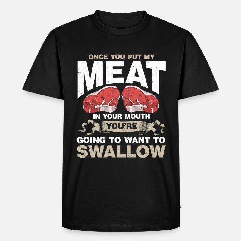 Grillgeschenk Grillen BBQ - Männer Premium Bio T-Shirt - Schwarz