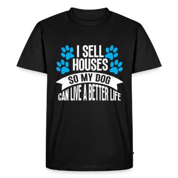 Agents immobiliers Agents immobiliers - T-shirt Premium bio Homme - noir - Devant - Nico (187cm)