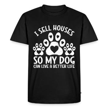 Agents immobiliers Agents immobiliers - T-shirt Premium bio Homme - noir - Devant - Nico (187cm)