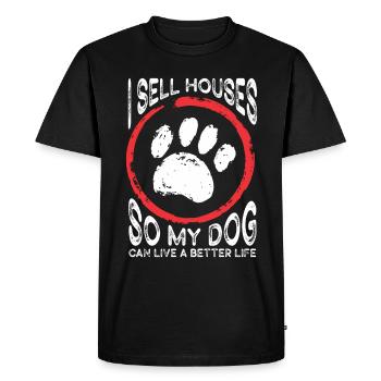 Agents immobiliers Agents immobiliers - T-shirt Premium bio Homme - noir - Devant - Nico (187cm)