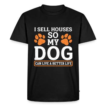 Agents immobiliers Agents immobiliers - T-shirt Premium bio Homme - noir - Devant - Nico (187cm)