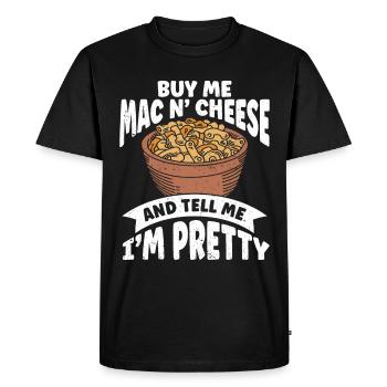 Mac And Cheese Noodles Gift Pasta - Men's Premium Organic T-Shirt - black - Front - Nico (187cm)