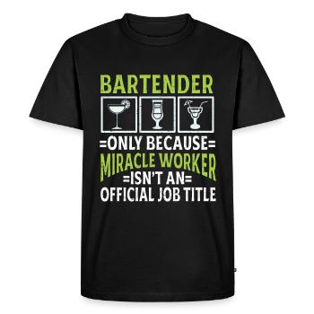 Bartender Gift Job Waiter Bartender - Men's Premium Organic T-Shirt - black - Front - Nico (187cm)