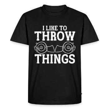 Lanceur de disque Athlétisme Lancer du disque - T-shirt Premium bio Homme - noir - Devant - Nico (187cm)
