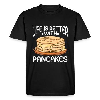 Crêpe disant crêpes de petit-déjeuner - T-shirt Premium bio Homme - noir - Devant - Nico (187cm)