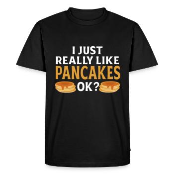 Crêpe disant crêpes de petit-déjeuner - T-shirt Premium bio Homme - noir - Devant - Nico (187cm)