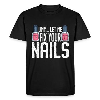 Technicienne ongulaire Salon de manucure Nail Tech - T-shirt Premium bio Homme - noir - Devant - Nico (187cm)