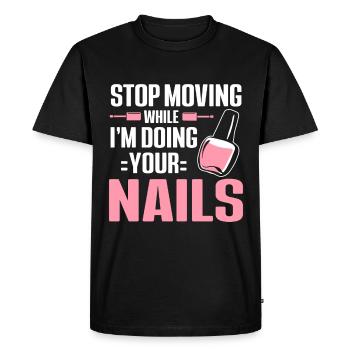 Technicienne ongulaire Salon de manucure Nail Tech - T-shirt Premium bio Homme - noir - Devant - Nico (187cm)