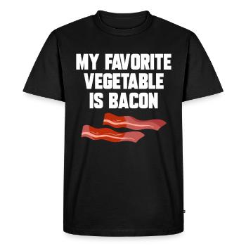 Bacon Nourriture Porc Bacon - T-shirt Premium bio Homme - noir - Devant - Nico (187cm)