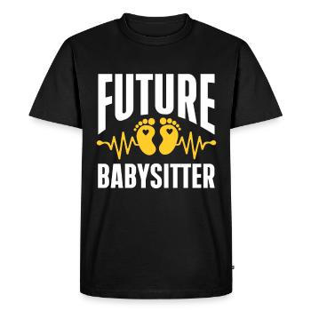 Nounou Garderie Baby-sitter - T-shirt Premium bio Homme - noir - Devant - Nico (187cm)