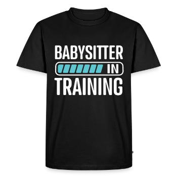 Nounou Garderie Baby-sitter - T-shirt Premium bio Homme - noir - Devant - Nico (187cm)