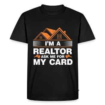 Cadeau d’agent immobilier pour agent immobilier - T-shirt Premium bio Homme - noir - Devant - Nico (187cm)