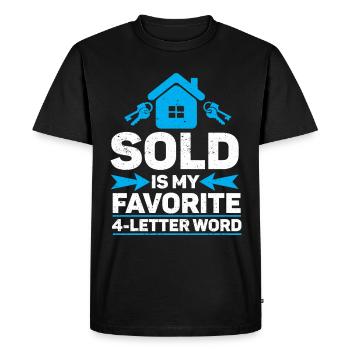 Cadeau d’agent immobilier pour agent immobilier - T-shirt Premium bio Homme - noir - Devant - Nico (187cm)