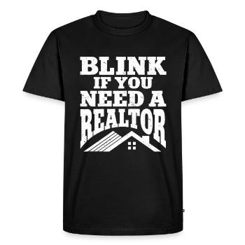 Cadeau d’agent immobilier pour agent immobilier - T-shirt Premium bio Homme - noir - Devant - Nico (187cm)