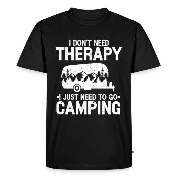 Camping Gift Campfire Nature Camper - Men's Premium Organic T-Shirt - black - Front - Nico (187cm)