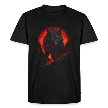 Black Wolf Werewolf Dark Horror Mythology Fant - Men's Premium Organic T-Shirt - black - Front - Nico (187cm)