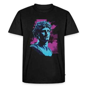 80's Classic Greek statue Synthwave - Men's Premium Organic T-Shirt - black - Front - Nico (187cm)