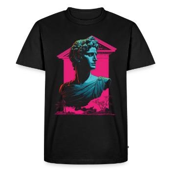 80's Classic Greek statue Synthwave - Men's Premium Organic T-Shirt - black - Front - Nico (187cm)