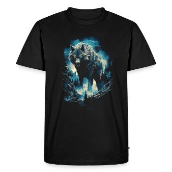 Wolf Wolves Middle Ages Dark Wilderness Nordic - Men's Premium Organic T-Shirt - black - Front - Nico (187cm)