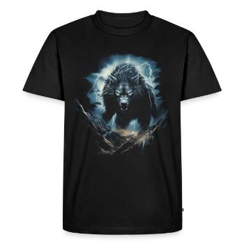 Wolf Wolves Middle Ages Dark Wilderness Nordic - Men's Premium Organic T-Shirt - black - Front - Nico (187cm)