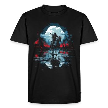 Knight Castle Knight on Horse Knight Role Playing Game - Men's Premium Organic T-Shirt - black - Front - Nico (187cm)