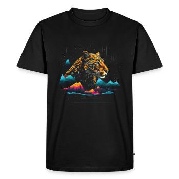 Leopard Animal - Men's Premium Organic T-Shirt - black - Front - Nico (187cm)