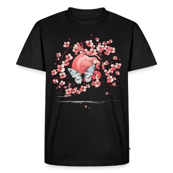 Japan Sakura Cherry Blossom Tree - Men's Premium Organic T-Shirt - black - Front - Nico (187cm)