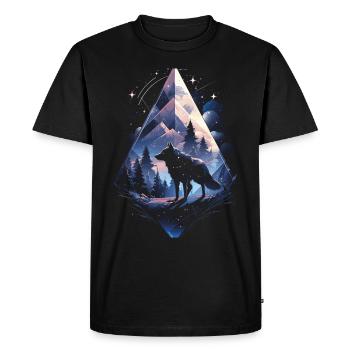 Majestic Wolf Wolves - Men's Premium Organic T-Shirt - black - Front - Nico (187cm)