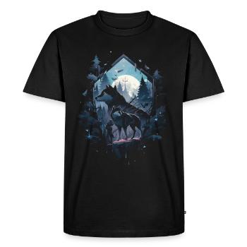 Majestic Wolf Wolves - Men's Premium Organic T-Shirt - black - Front - Nico (187cm)