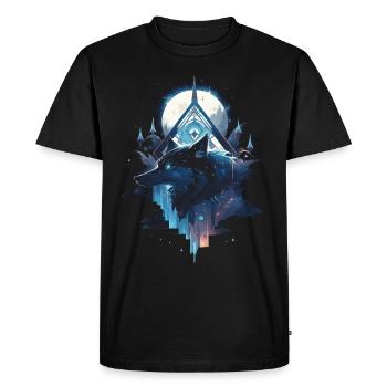 Majestic Wolf Wolves - Men's Premium Organic T-Shirt - black - Front - Nico (187cm)