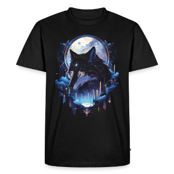 Majestic Wolf Wolves - Men's Premium Organic T-Shirt - black - Front - Nico (187cm)