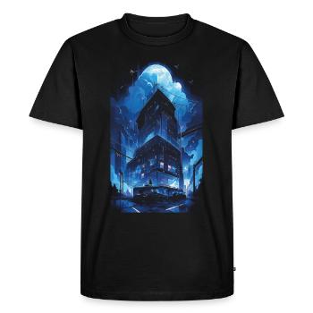 Cyberpunk Manga Kyoto Glitch - T-shirt Premium bio Homme - noir - Devant - Nico (187cm)
