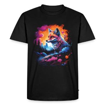 Fantaisie oeuvre renard renards - T-shirt Premium bio Homme - noir - Devant - Nico (187cm)