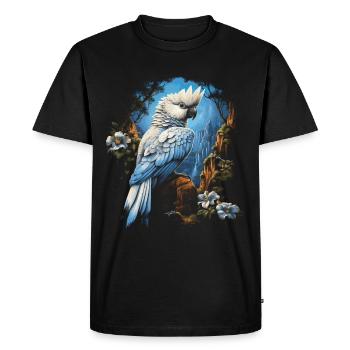Plumes de perroquet tropical oiseau majestueux - T-shirt Premium bio Homme - noir - Devant - Nico (187cm)