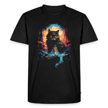 Cat, Magical, Enchantment, Mythical, Fairy Tale - Men's Premium Organic T-Shirt - black - Front - Nico (187cm)