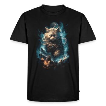 Cat, Magical, Enchantment, Mythical, Fairy Tale - Men's Premium Organic T-Shirt - black - Front - Nico (187cm)