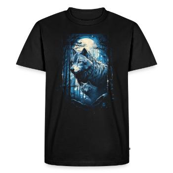 Fantasy Wolf Magic Pack Mysterious - Men's Premium Organic T-Shirt - black - Front - Nico (187cm)