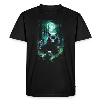 Fantasy Wolf Magic Pack Mysterious - Men's Premium Organic T-Shirt - black - Front - Nico (187cm)