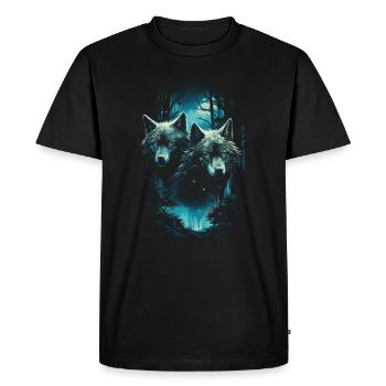 Fantasy Wolf Magic Pack Mysterious - Men's Premium Organic T-Shirt - black - Front - Nico (187cm)