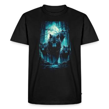 Fantasy Wolf Magic Pack Mysterious - Men's Premium Organic T-Shirt - black - Front - Nico (187cm)