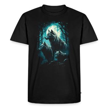 Fantasy Wolf Magic Pack Mysterious - Men's Premium Organic T-Shirt - black - Front - Nico (187cm)