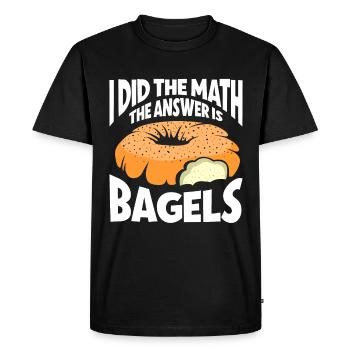 Bagel Gift Food Bagel - Men's Premium Organic T-Shirt - black - Front - Nico (187cm)