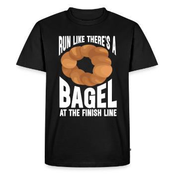 Bagel Gift Food Bagel - Men's Premium Organic T-Shirt - black - Front - Nico (187cm)