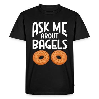 Bagel Gift Food Bagel - Men's Premium Organic T-Shirt - black - Front - Nico (187cm)