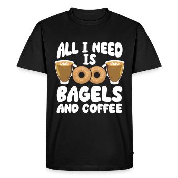 Bagel Gift Food Bagel - Men's Premium Organic T-Shirt - black - Front - Nico (187cm)