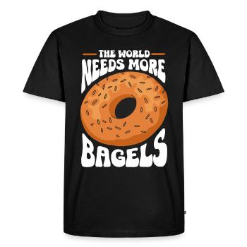 Bagel Gift Food Bagel - Men's Premium Organic T-Shirt - black - Front - Nico (187cm)
