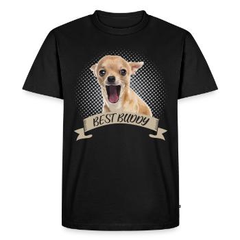 Yawning Chihuahua Funny Chihuahua - Men's Premium Organic T-Shirt - black - Front - Nico (187cm)
